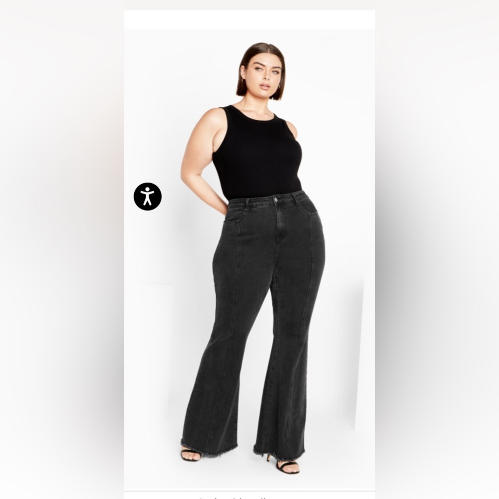 City Chic Black Leah Flare Jean 16T